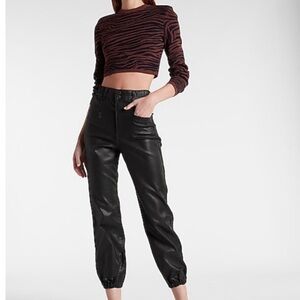 Women’s Express Faux Leather Super High Rise Joggers